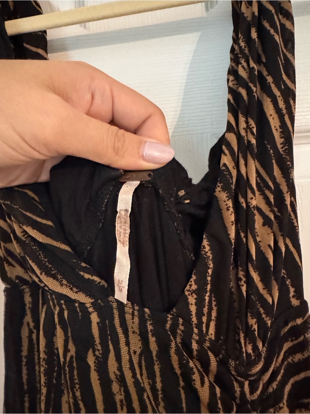 Free People Zahara Midi Dress in Black and Tan Animal Print - Picture 5 of 8